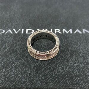 David Yurman Textured Band Ring in Silver Sz9